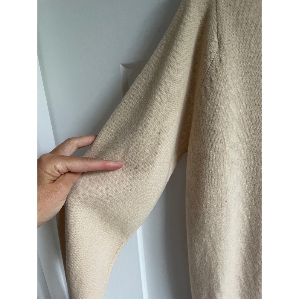 Vtg 1950s Hand Beaded Cardigan Cream Floral Bronze Glass Bead Sweater Lined 40 - Picture 11 of 14